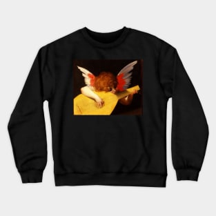 MUSIC MAKING LITTLE ANGEL Winged Cherub Playing Lute by Rosso Fiorentino Crewneck Sweatshirt